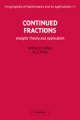 Continued fractions: analytic theory and applications