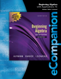 eCompanion for aufmann/lockwood's beginning algebra, 1st