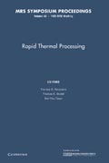 Rapid Thermal Processing: Volume 52