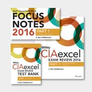 Wiley CIAexcel Exam Review + Test Bank + Focus Notes 2016: Part 1, Internal Audit Basics Set