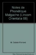 Notes de phonétique malgache